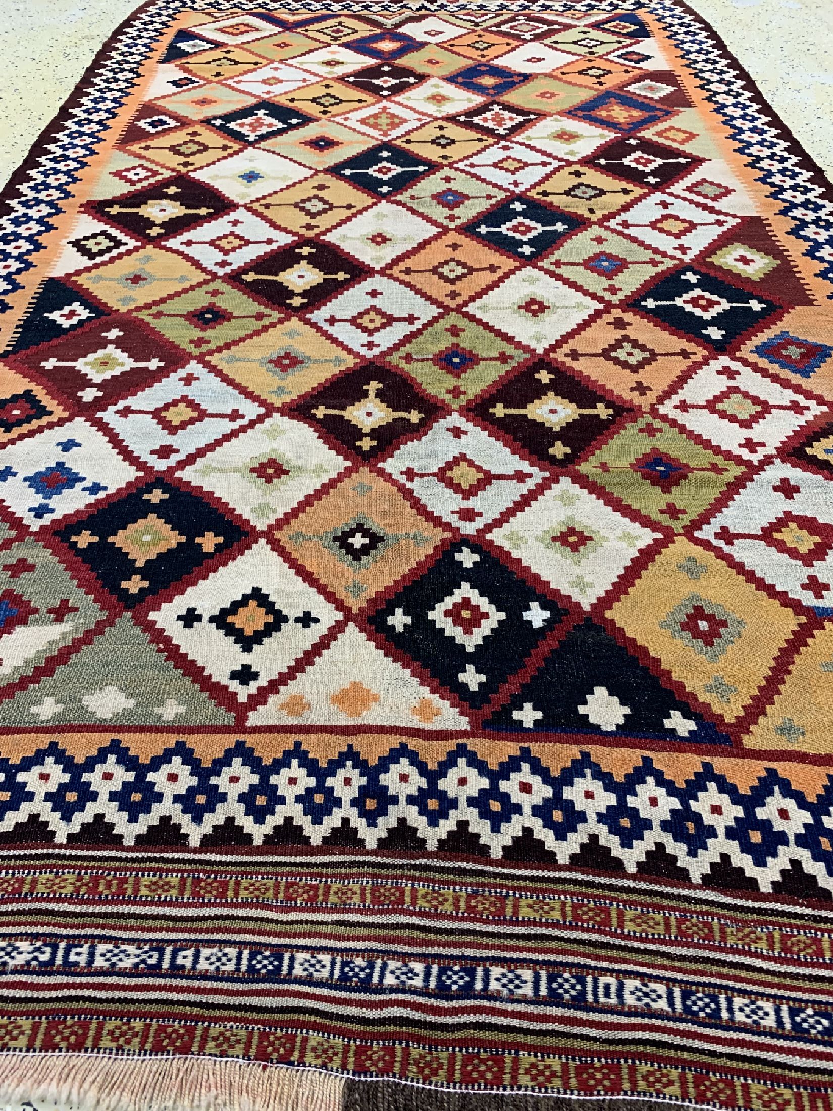 Detail d: Ghaschgai Kelim, Persien, um 1900, Wolle auf Wolle, ca. 283 x 154 cm, EHZ: 1-2