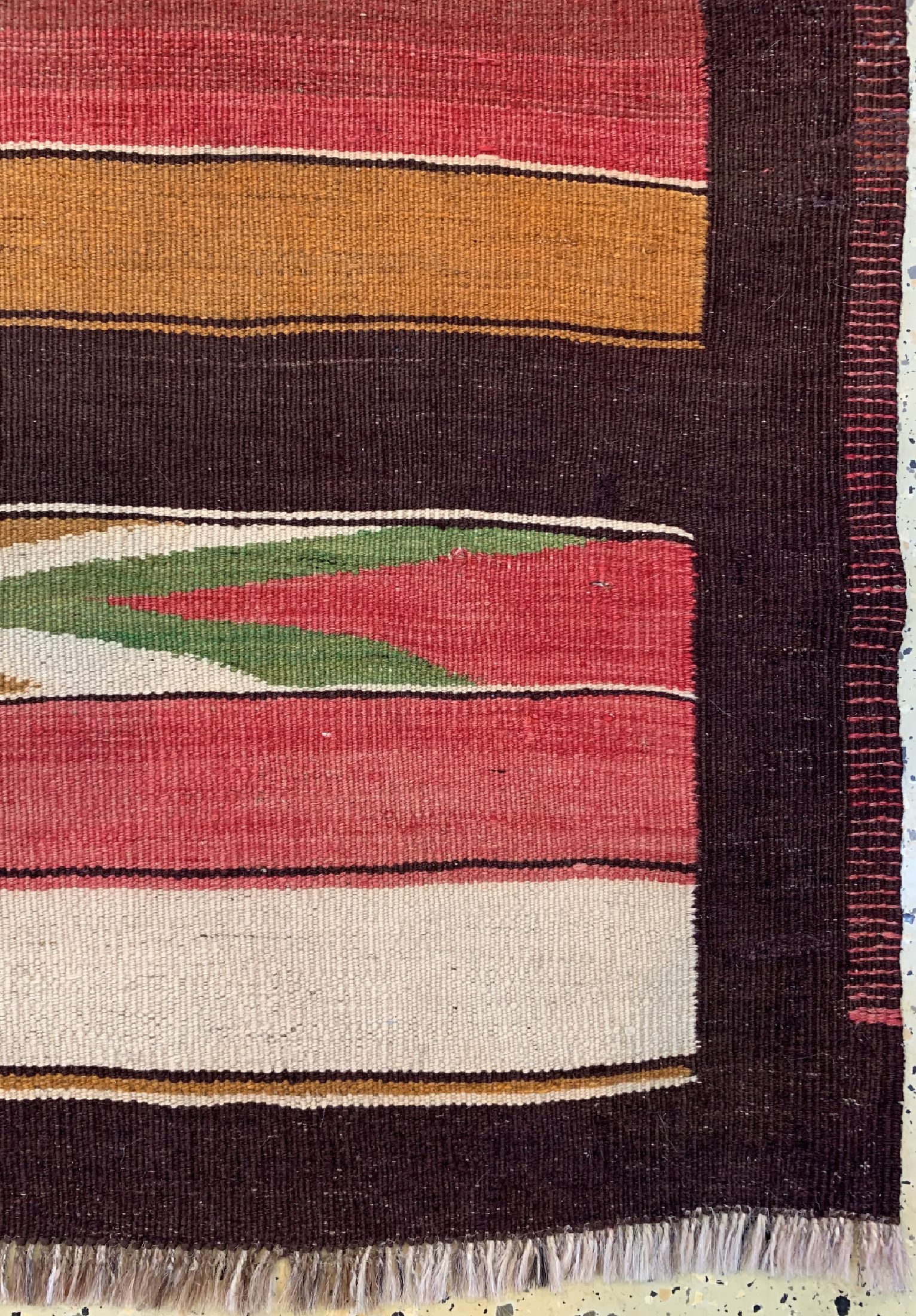 Detail a: Tadjiken Kelim, Tadjikistan, um 1930, Wolleauf Wolle, ca. 143 x 152 cm, EHZ: 1-2