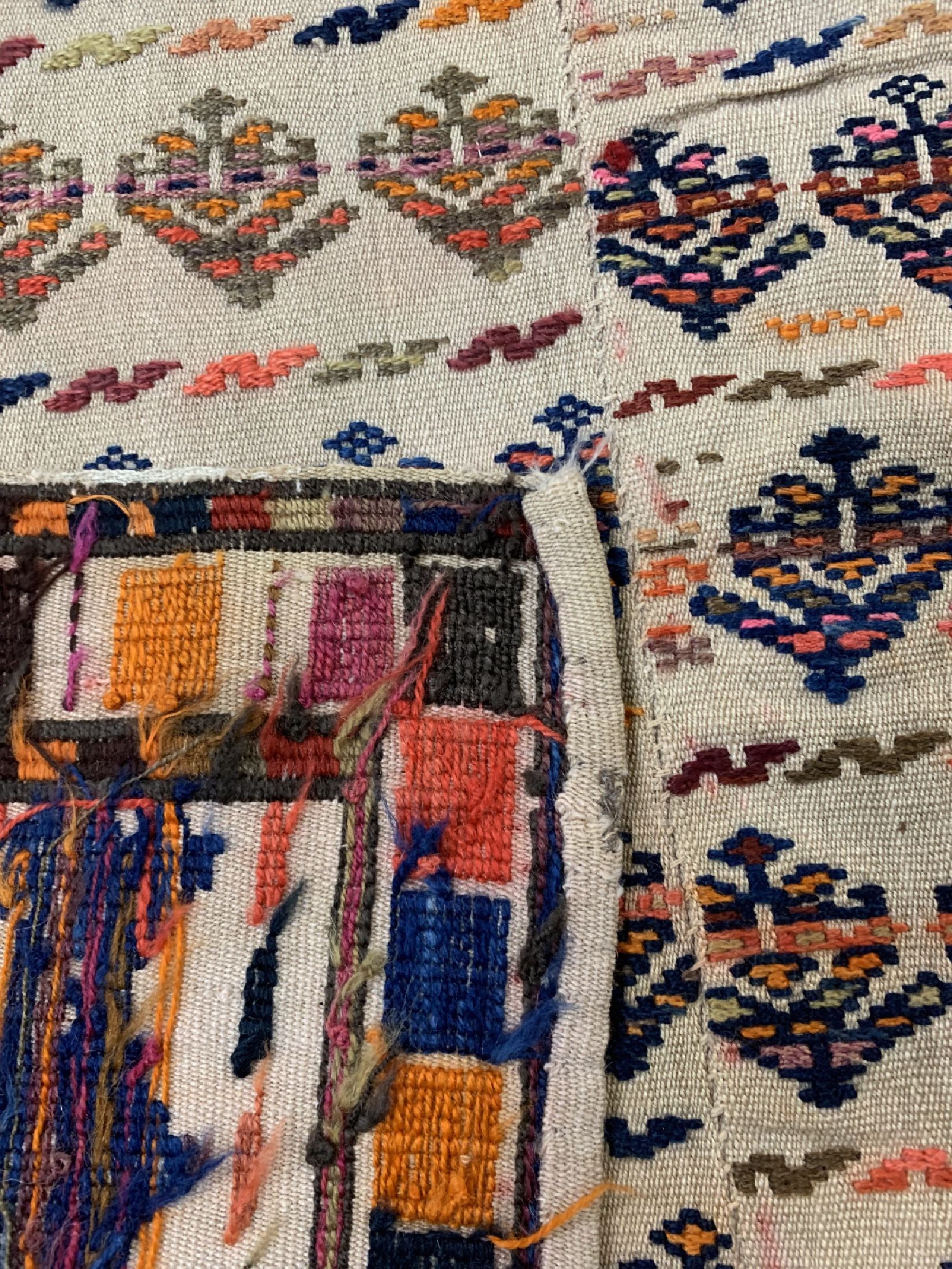 Detail e: Ghaschgai Shaddah, Persien, um 1940, Wolle auf Wolle, ca. 170 x 163 cm, EHZ: 3