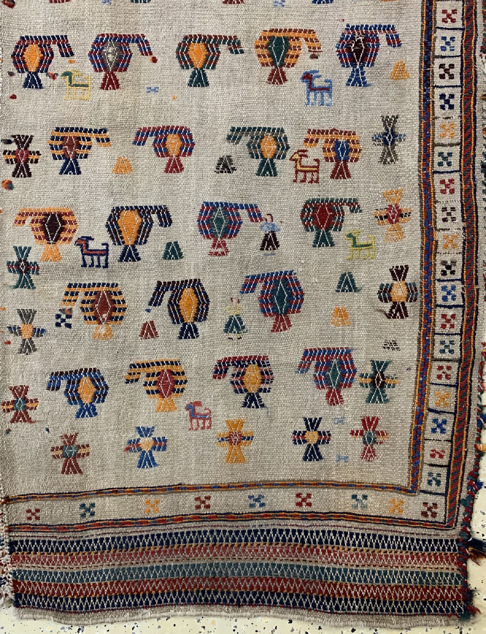 Detail a: Ghaschgai Shaddah, Persien, um 1930, Wolle auf Wolle, ca. 320 x 141 cm, EHZ: 3