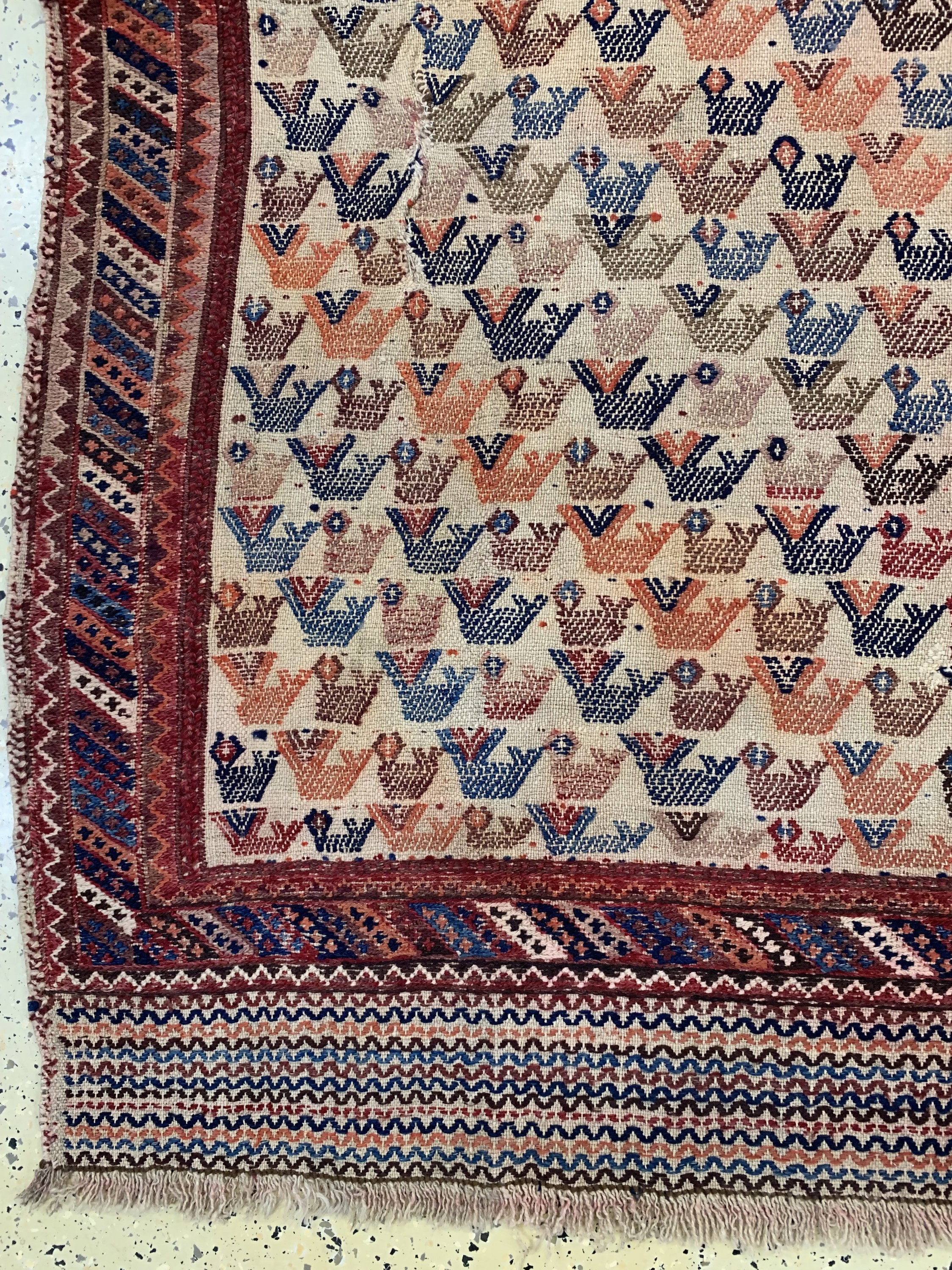 Detail b: Afschar Shaddah, Persien, um 1900, Wolle auf Wolle, ca. 205 x 165 cm, EHZ: 3