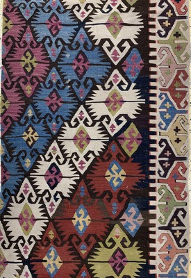 26710252c - Anatol Kilim antique, Turkey, 19th century, wool on wool, approx. 463 x 44 cm, condition: 3. Rugs, Carpets & Flatweaves