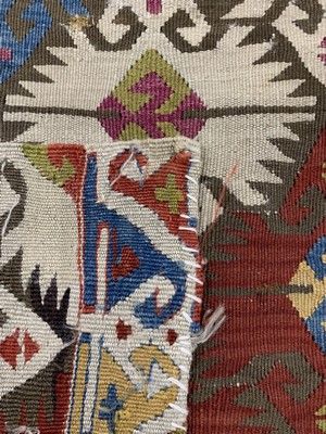 26710252f - Anatol Kilim antique, Turkey, 19th century, wool on wool, approx. 463 x 44 cm, condition: 3. Rugs, Carpets & Flatweaves