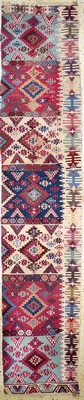 Image 26710253 - Anatol Kilim antique, Turkey, 19th century, wool on wool, approx. 396 x 81 cm, condition: 4. Rugs, Carpets & Flatweaves