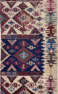26710253b - Anatol Kilim antique, Turkey, 19th century, wool on wool, approx. 396 x 81 cm, condition: 4. Rugs, Carpets & Flatweaves