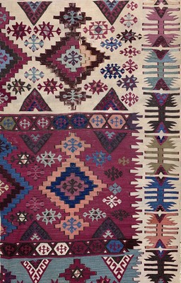 26710253c - Anatol Kilim antique, Turkey, 19th century, wool on wool, approx. 396 x 81 cm, condition: 4. Rugs, Carpets & Flatweaves