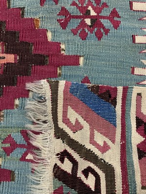 26710253e - Anatol Kilim antique, Turkey, 19th century, wool on wool, approx. 396 x 81 cm, condition: 4. Rugs, Carpets & Flatweaves