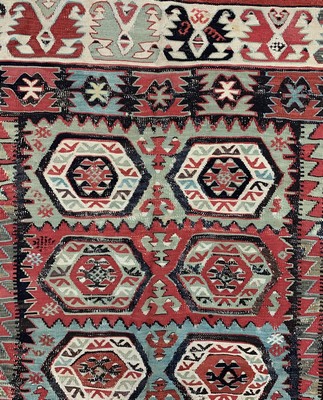 26710254b - Anatol Kilim antique, Turkey, 19.Jhd, Wolle auf Wolle, approx. 190 x 110 cm, condition: 3 -4. Rugs, Carpets & Flatweaves