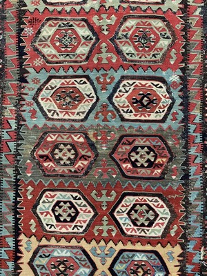 26710254c - Anatol Kilim antique, Turkey, 19.Jhd, Wolle auf Wolle, approx. 190 x 110 cm, condition: 3 -4. Rugs, Carpets & Flatweaves