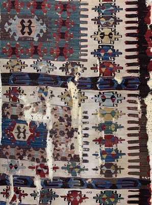26710255b - Early Anatol Kilim, Turkey, early 19th century, wool on wool, approx. 310 x 85 cm, condition: 4. Rugs, Carpets & Flatweaves