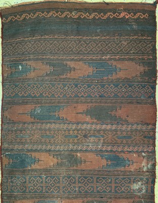 26710262b - Baloch Kilim antique, Persia, 19th century, wool on wool, approx. 300 x 73 cm, condition: 3 (stained). Rugs, Carpets & Flatweaves