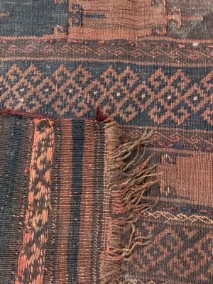 26710262d - Baloch Kilim antique, Persia, 19th century, wool on wool, approx. 300 x 73 cm, condition: 3 (stained). Rugs, Carpets & Flatweaves
