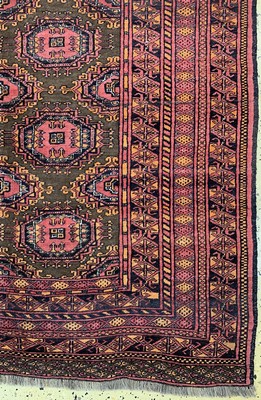 26710265a - Bukhara old, Afghanistan, approx. 50 years, wool on wool, approx. 202 x 127 cm, condition:2 (wavy). Rugs, Carpets & Flatweaves