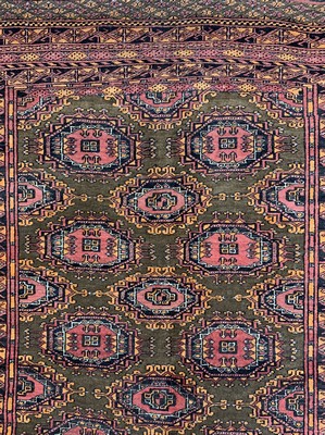 26710265b - Bukhara old, Afghanistan, approx. 50 years, wool on wool, approx. 202 x 127 cm, condition:2 (wavy). Rugs, Carpets & Flatweaves