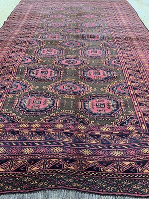 26710265c - Bukhara old, Afghanistan, approx. 50 years, wool on wool, approx. 202 x 127 cm, condition:2 (wavy). Rugs, Carpets & Flatweaves