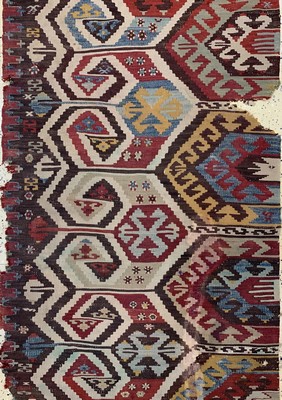 26710272c - Anatol Kilim antique, Turkey, 19th century, wool on wool, approx. 385 x 85 cm, condition: 4. Rugs, Carpets & Flatweaves