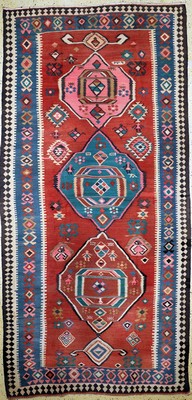 Image 26710275 - Bijar Kilim, Persia, around 1940/1950, wool oncotton, approx. 380 x 182 cm, condition: 2. Rugs, Carpets & Flatweaves