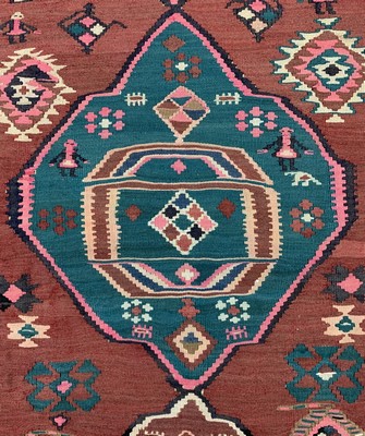 26710275b - Bijar Kilim, Persia, around 1940/1950, wool oncotton, approx. 380 x 182 cm, condition: 2. Rugs, Carpets & Flatweaves