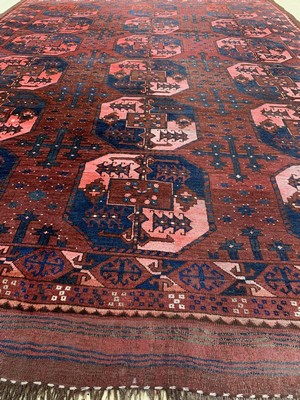 26710276e - Antique Ersari main carpet, Afghanistan, 19th century, wool on wool, approx. 340 x 244 cm, condition: 3. Antique, old and decorative collector Orientalrugs, Carpets, Textiles and Flatweaves