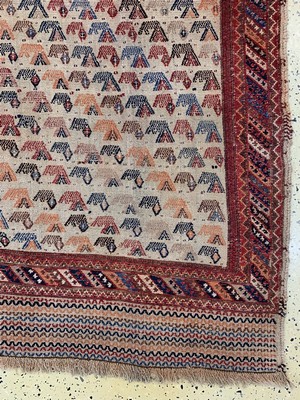 26710299a - Afshar Shaddah, Persia, around 1900, wool on wool, approx. 205 x 165 cm, condition: 3. Rugs, Carpets & Flatweaves