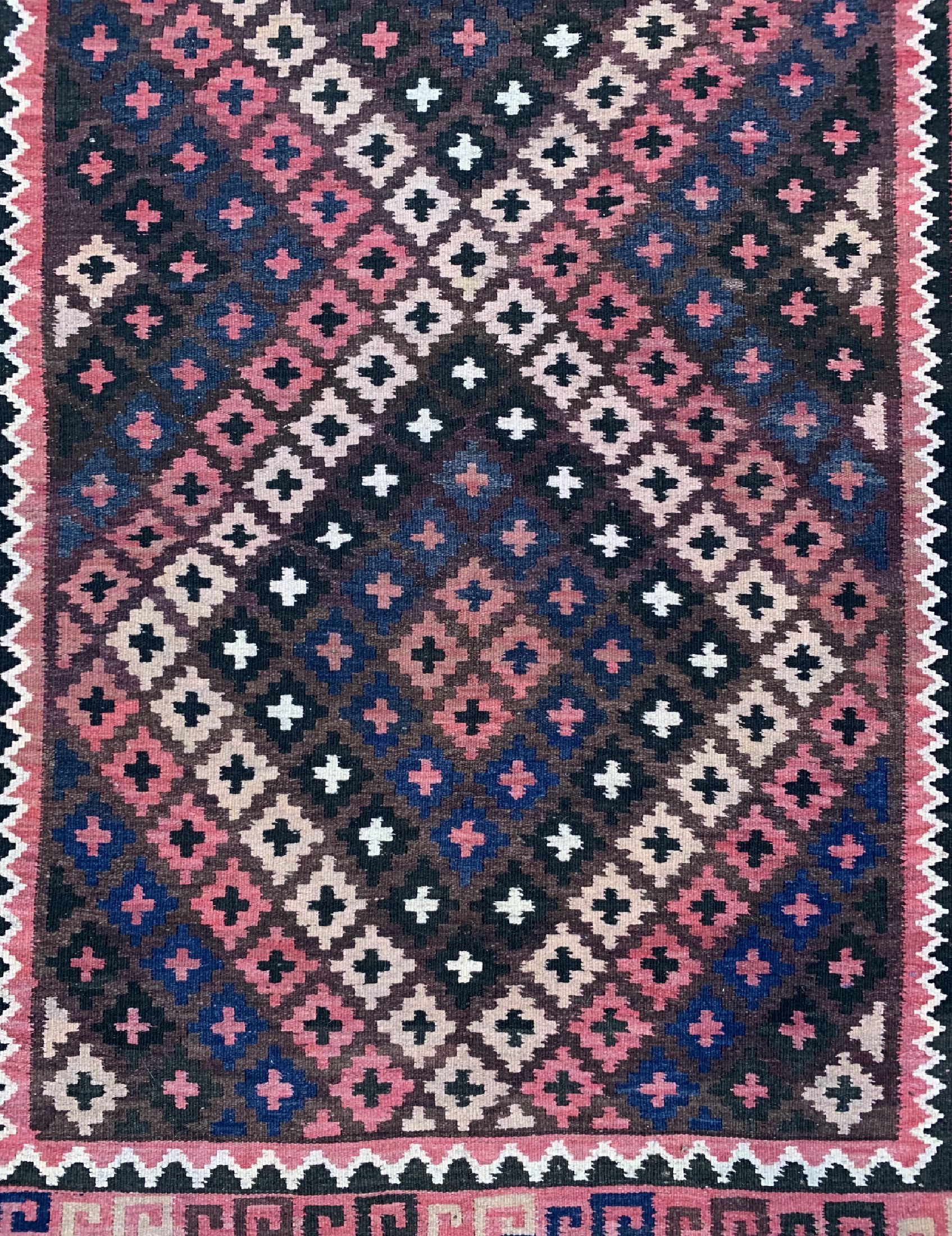 Detail b: Uzbek Kelim, Uzbekistan, um 1960, Wolle aufWolle, ca. 290 x 195 cm, EHZ: 1-2