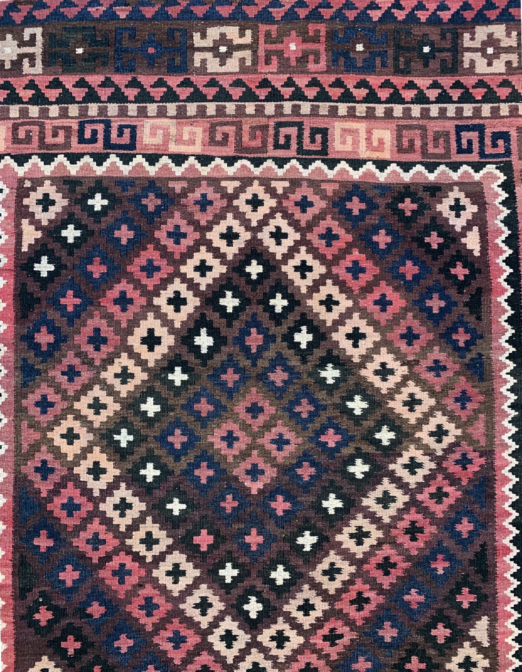 Detail c: Uzbek Kelim, Uzbekistan, um 1960, Wolle aufWolle, ca. 290 x 195 cm, EHZ: 1-2