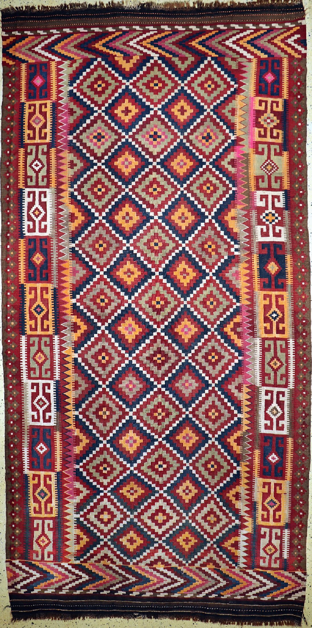 Ersari Kelim antik, Afghanistan, um 1910/1920, Wolle auf Wolle, ca. 420 x 207 cm, EHZ: 2(restauriert)