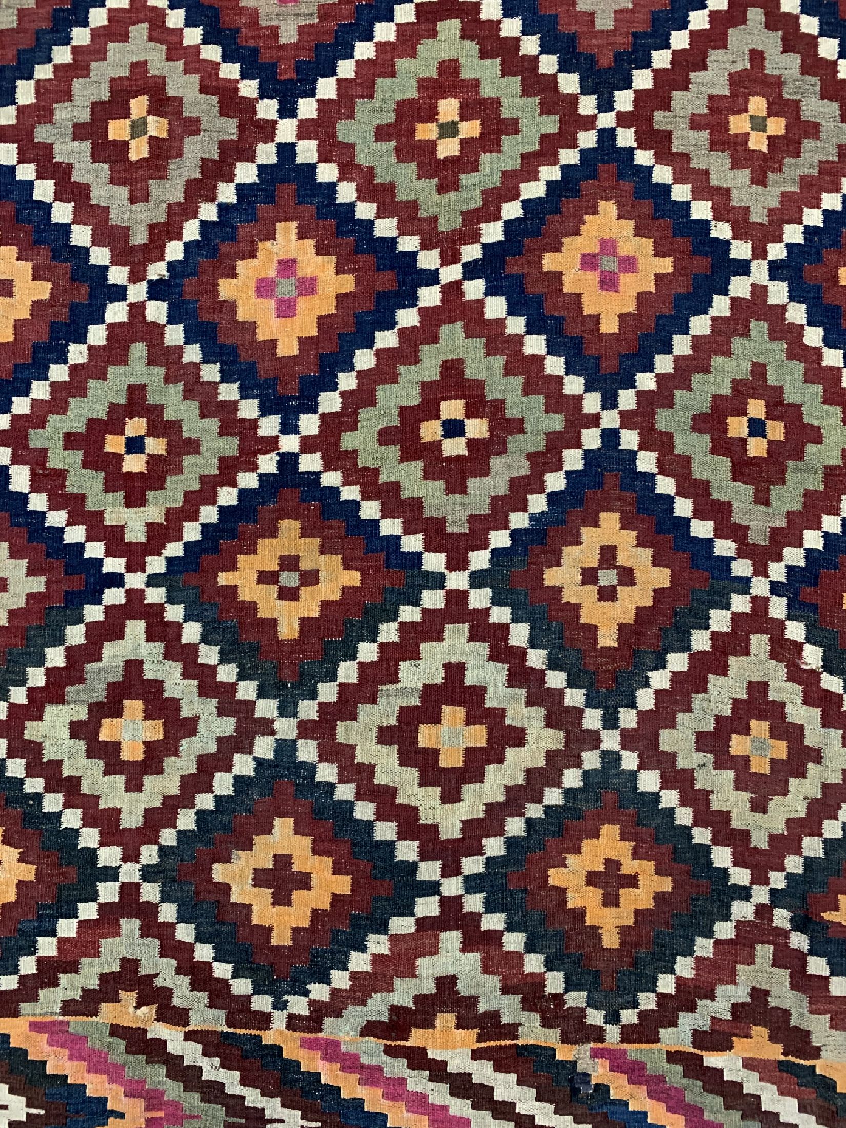 Detail b: Ersari Kelim antik, Afghanistan, um 1910/1920, Wolle auf Wolle, ca. 420 x 207 cm, EHZ: 2(restauriert)