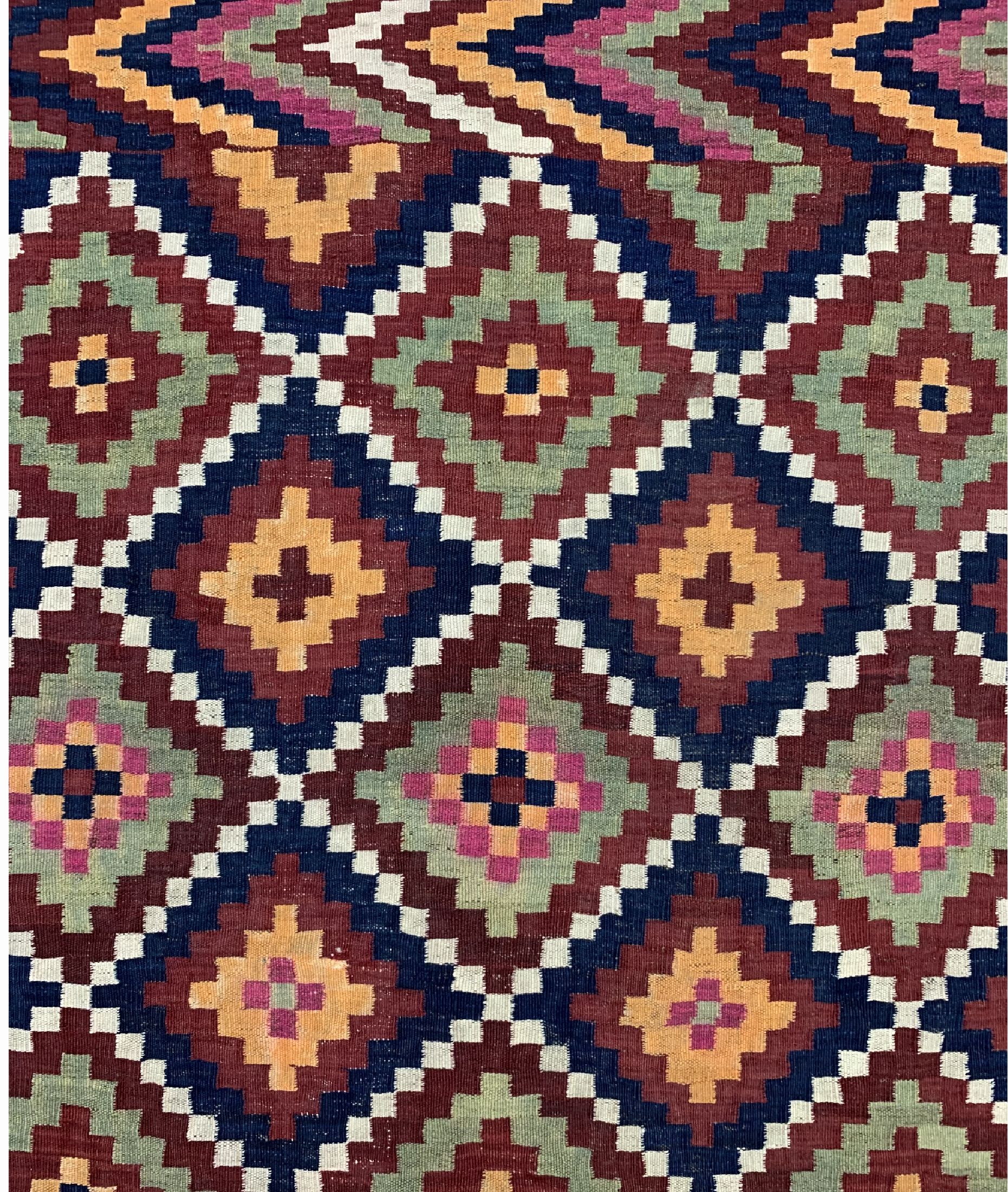 Detail d: Ersari Kelim antik, Afghanistan, um 1910/1920, Wolle auf Wolle, ca. 420 x 207 cm, EHZ: 2(restauriert)