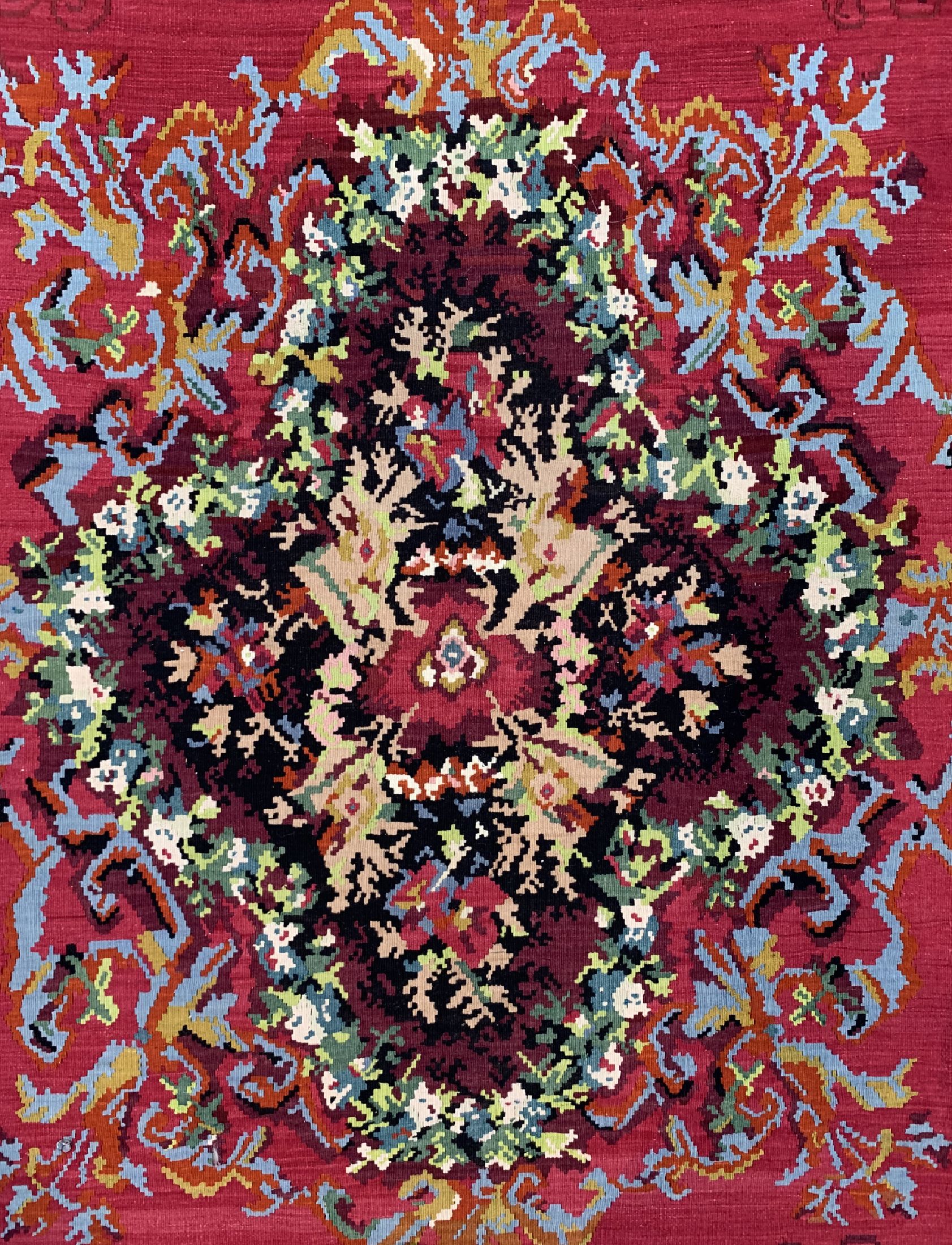 Detail c: Gösman Kelim, Balkan, ca. 50 Jahre, Wolle auf Wolle, ca. 353 x 266 cm, EHZ: 1-2