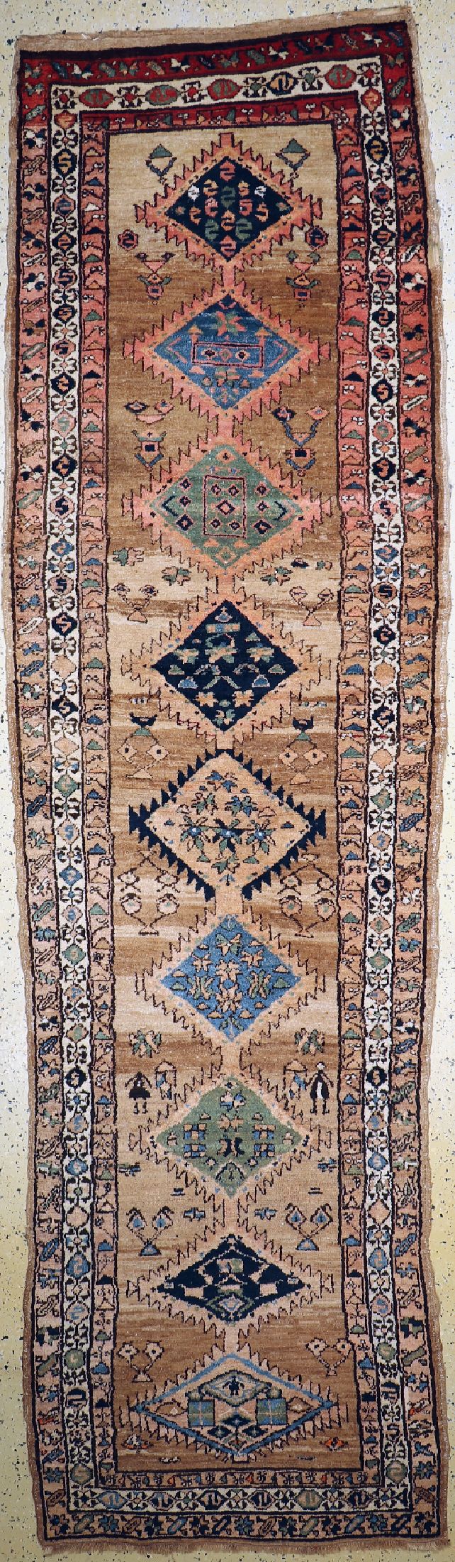 Antiker Sarab, Persien, um 1900, Wolle auf Wolle, ca. 377 x 107 cm, EHZ: 2