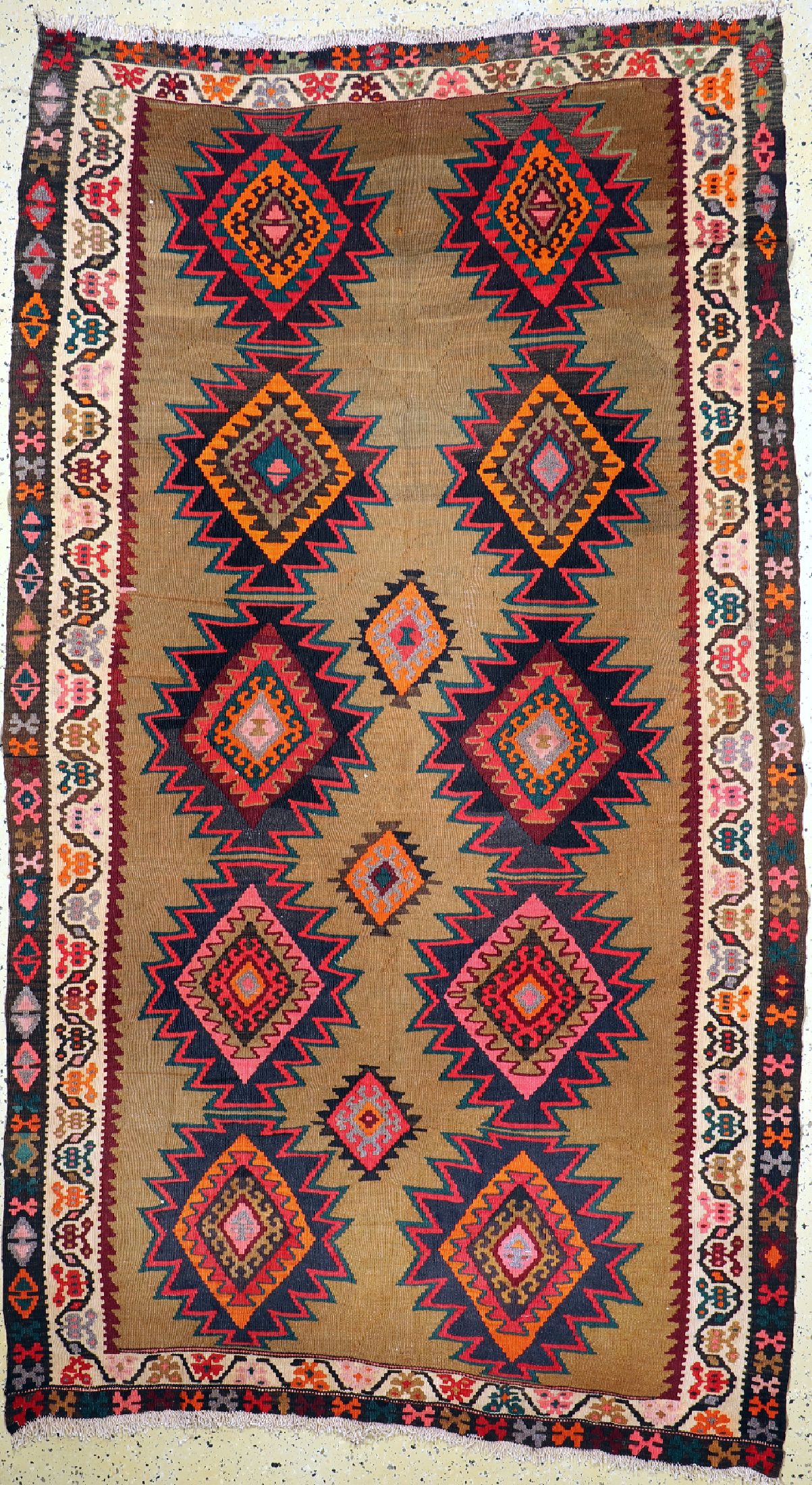 Malayer Kelim, Persien, ca. 50 Jahre, Wolleauf Baumwolle, ca. 295 x 165 cm, EHZ: 2
