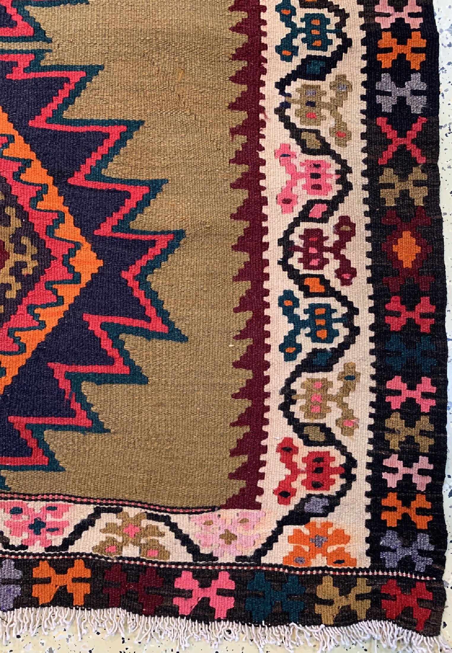 Detail a: Malayer Kelim, Persien, ca. 50 Jahre, Wolleauf Baumwolle, ca. 295 x 165 cm, EHZ: 2
