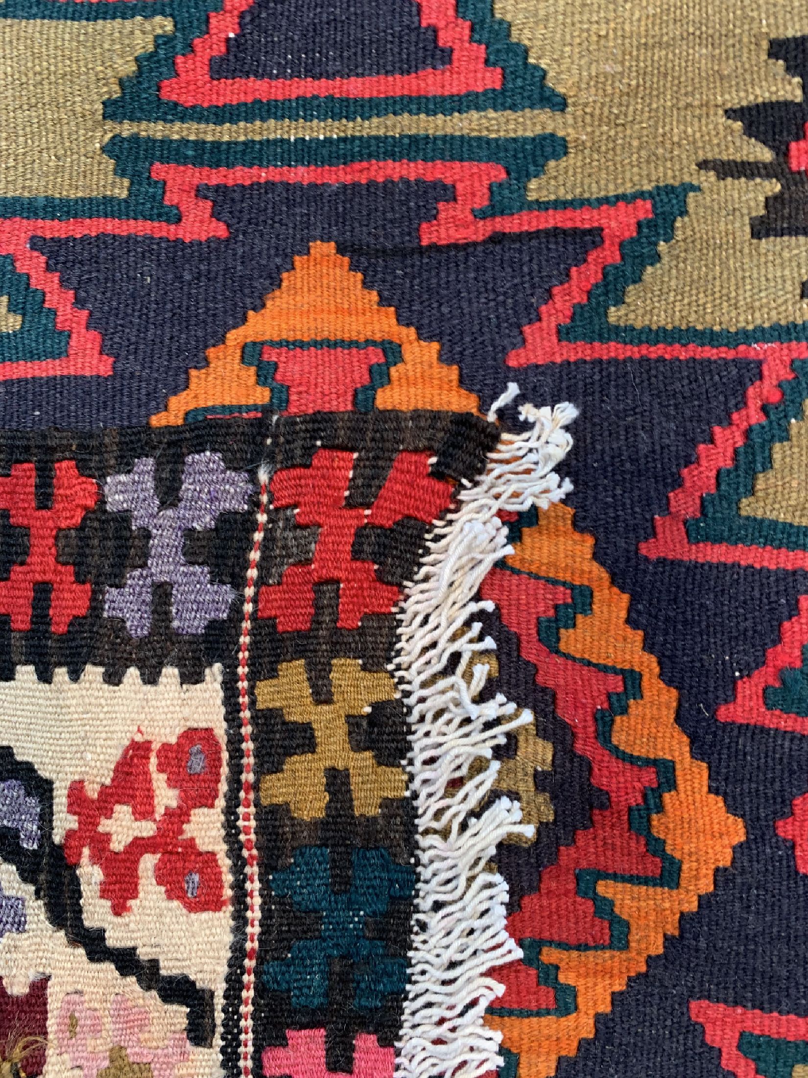 Detail d: Malayer Kelim, Persien, ca. 50 Jahre, Wolleauf Baumwolle, ca. 295 x 165 cm, EHZ: 2