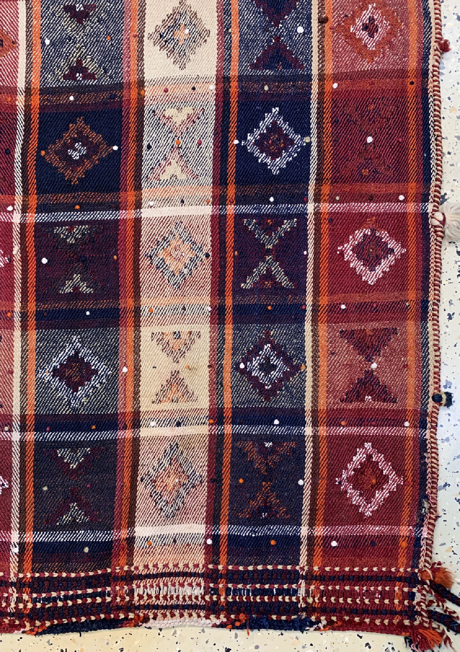 Detail a: Ghaschgai Djajim, Persien, um 1930/1940, Wolle auf Wolle, ca. 225 x 185 cm, EHZ: 2( kleine Löcher)
