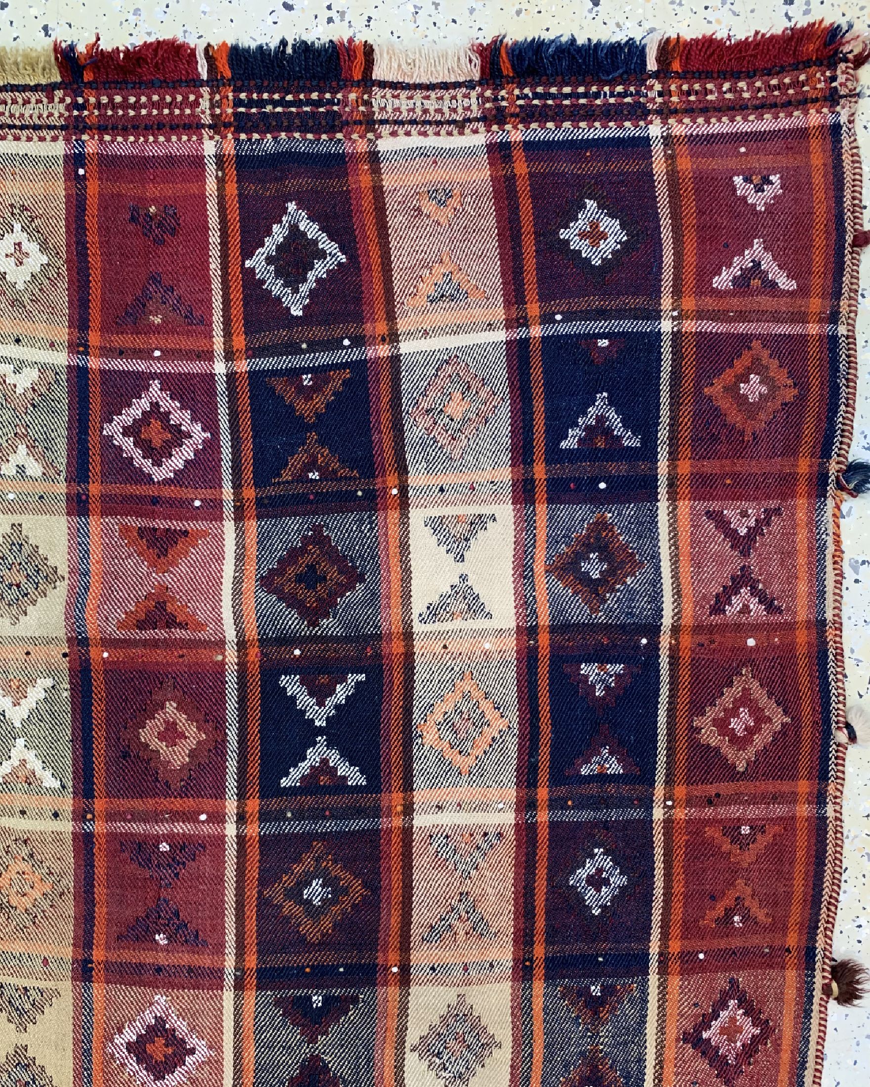 Detail c: Ghaschgai Djajim, Persien, um 1930/1940, Wolle auf Wolle, ca. 225 x 185 cm, EHZ: 2( kleine Löcher)