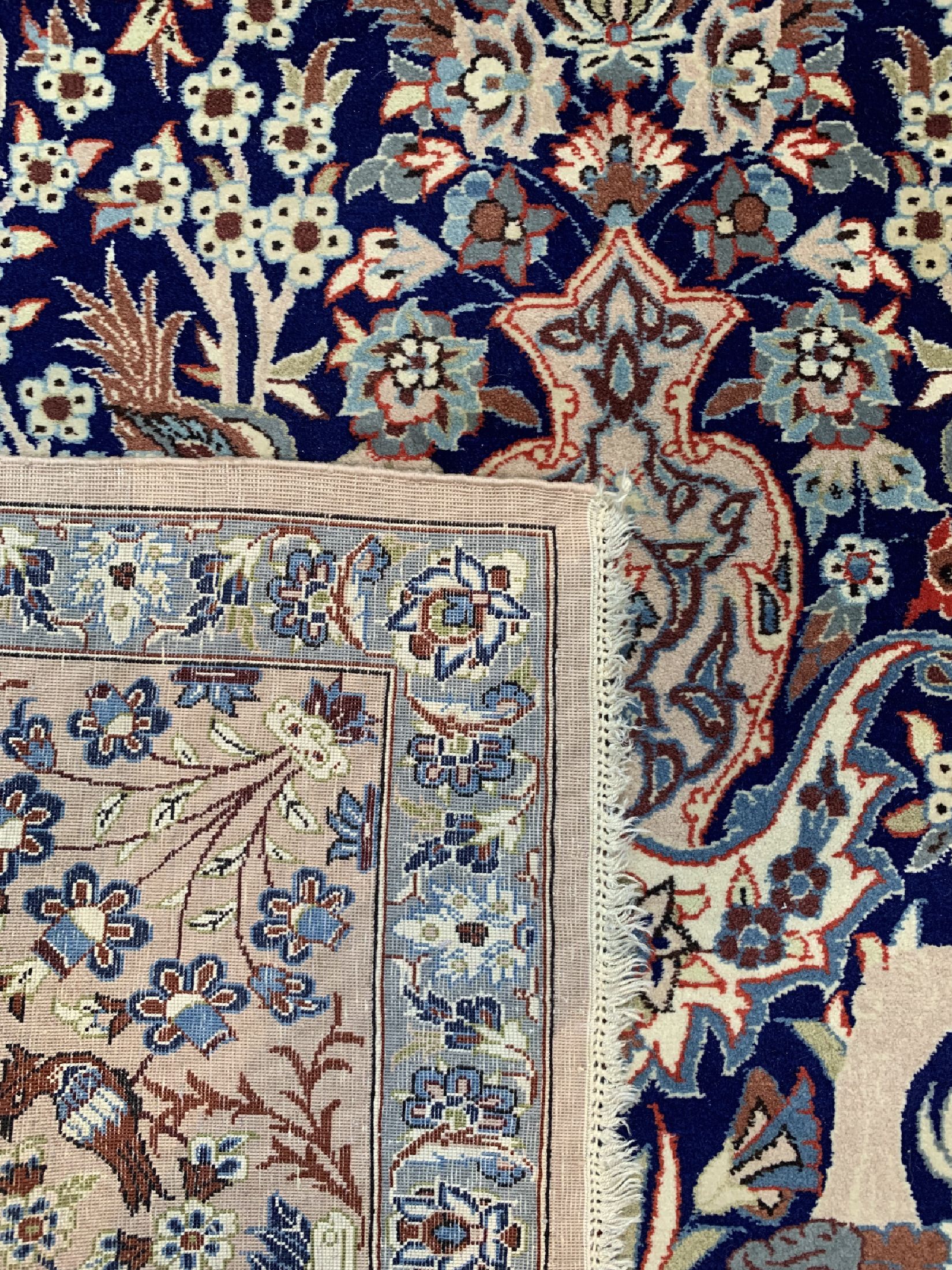 Detail f: Esfahan fein, Persien, um 1950, Korkwolle auf Seide, ca. 172 x 105 cm, ca. 1,0 Mio. Kn/qm, EHZ: 1-2