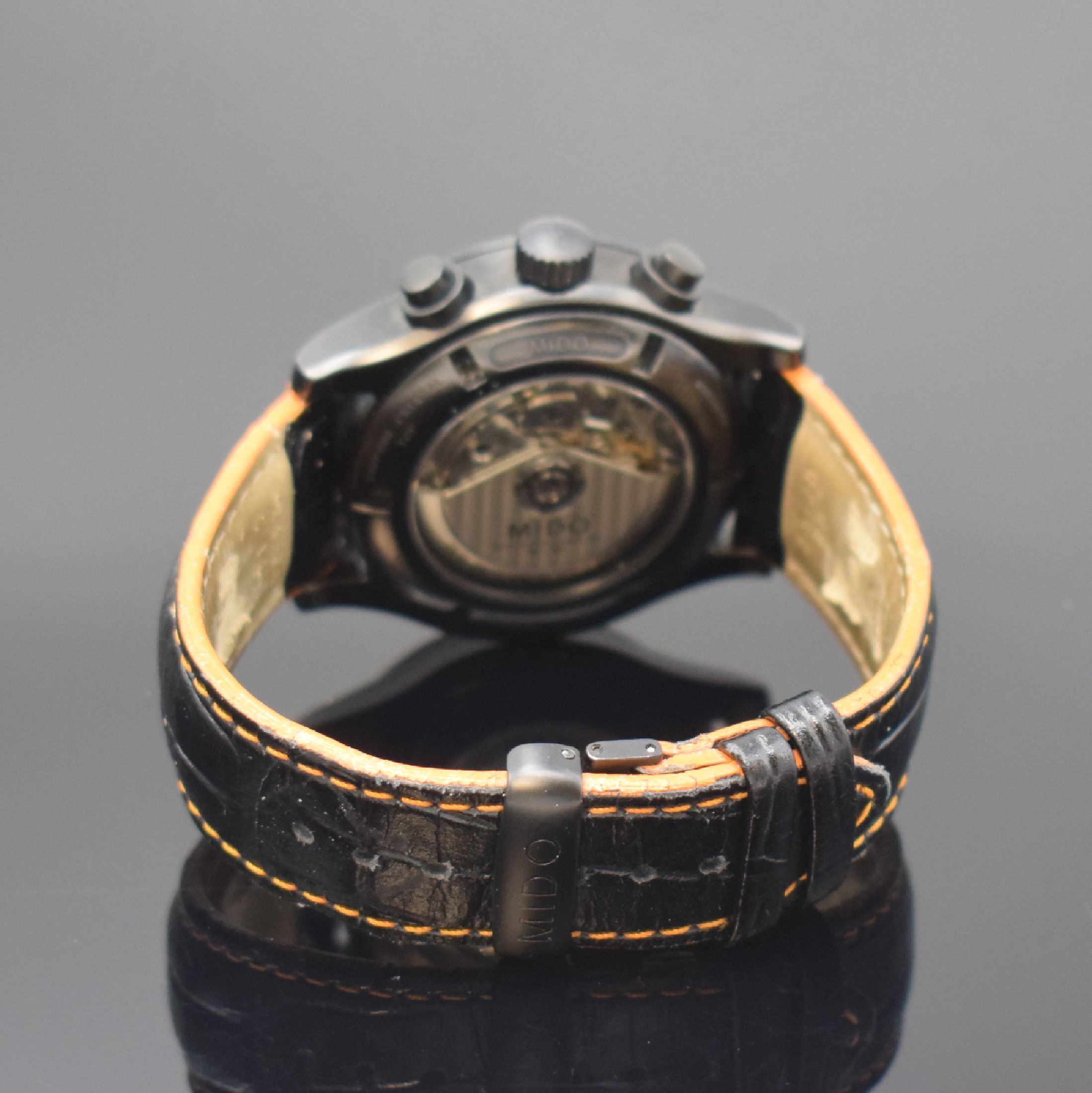 Detail b: MIDO Armbandchronograph Multifort Special Edition Referenz M005614A, Automatik, Schweiz um 2013, PVD beschichtetes Edelstahlgeh. inkl. orig. ...