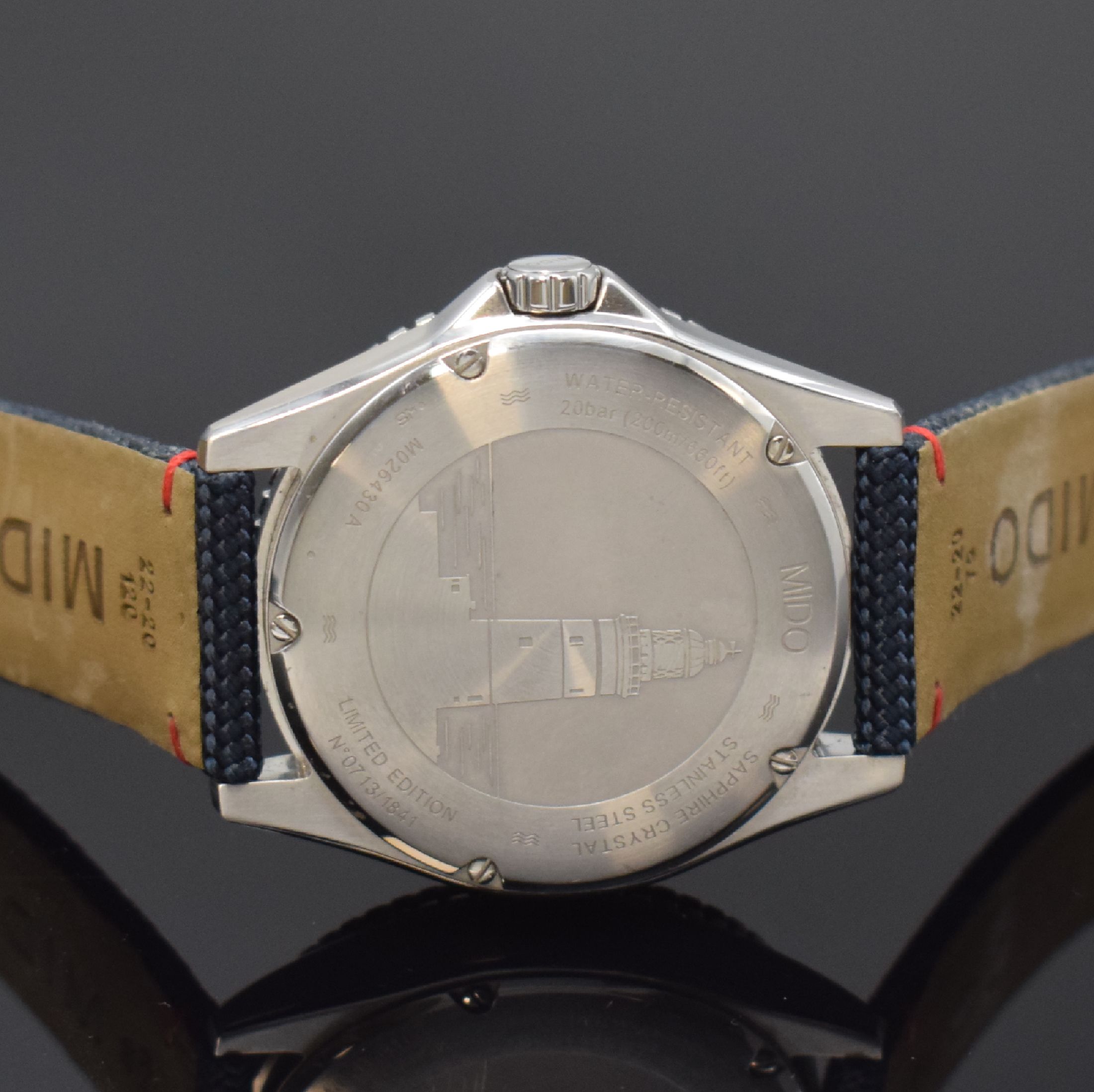Detail d: MIDO Ocean Star auf 1841 Stück limitierte Herrenarmbanduhr 20th Anniversary Inspired By Architecture Referenz M026430A, Automatik, Schweiz um 2022, ...