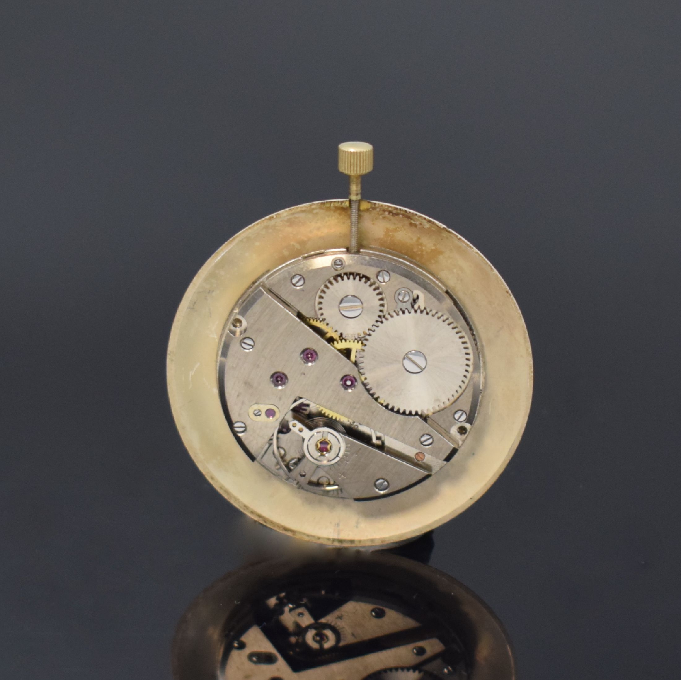 Detail b: ROXY Frackuhr in GG 585/000, Schweiz um 1960, Handaufzug, 2-teil. gedr. Gehäuse, silb. Zifferbl. m. gold. Std.-Ind., gold. Zeiger, Kal. AS 1130, D. ...