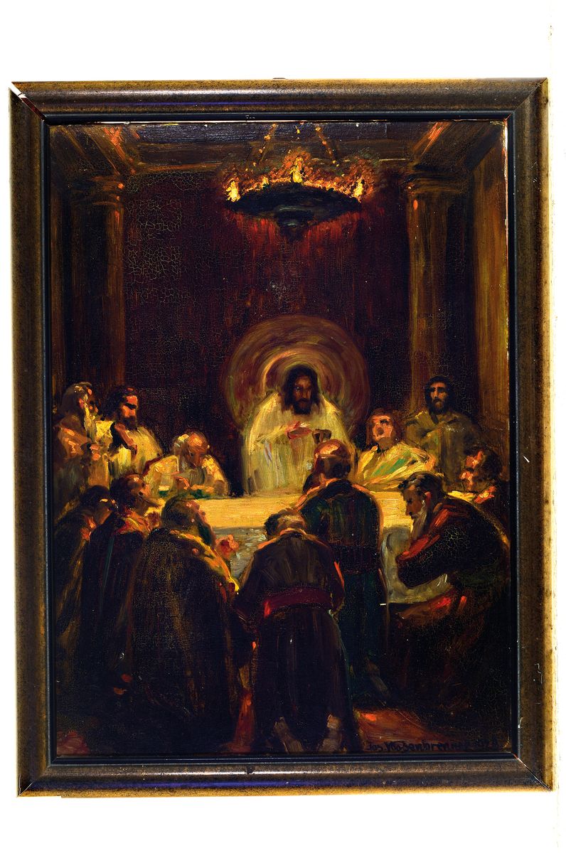 Detail k: Josef Wagenbrenner, 1880 Estenfeld-1953 Rastatt, Porträt- und Kirchenmaler, Konvolut aus vier Arbeiten: Christus beim Verteilen von Brot an die ...