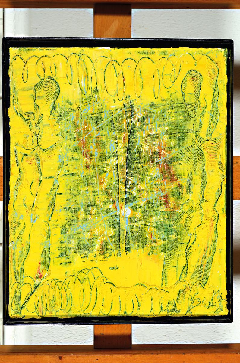 Dietmar Brixy, geb. 1961 Mannheim, Studium an der Akademie in Karlsruhe, ohne Titel, Öl/Lwd., signiert, ca. 30 x 24 cm,Metallleiste