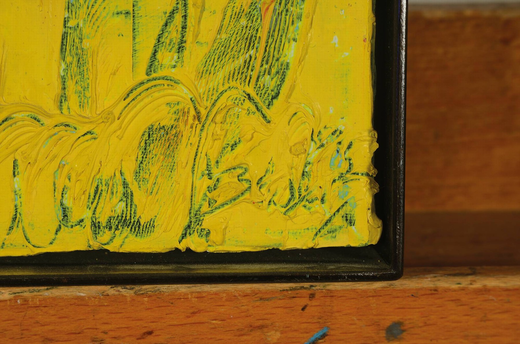 Detail a: Dietmar Brixy, geb. 1961 Mannheim, Studium an der Akademie in Karlsruhe, ohne Titel, Öl/Lwd., signiert, ca. 30 x 24 cm,Metallleiste
