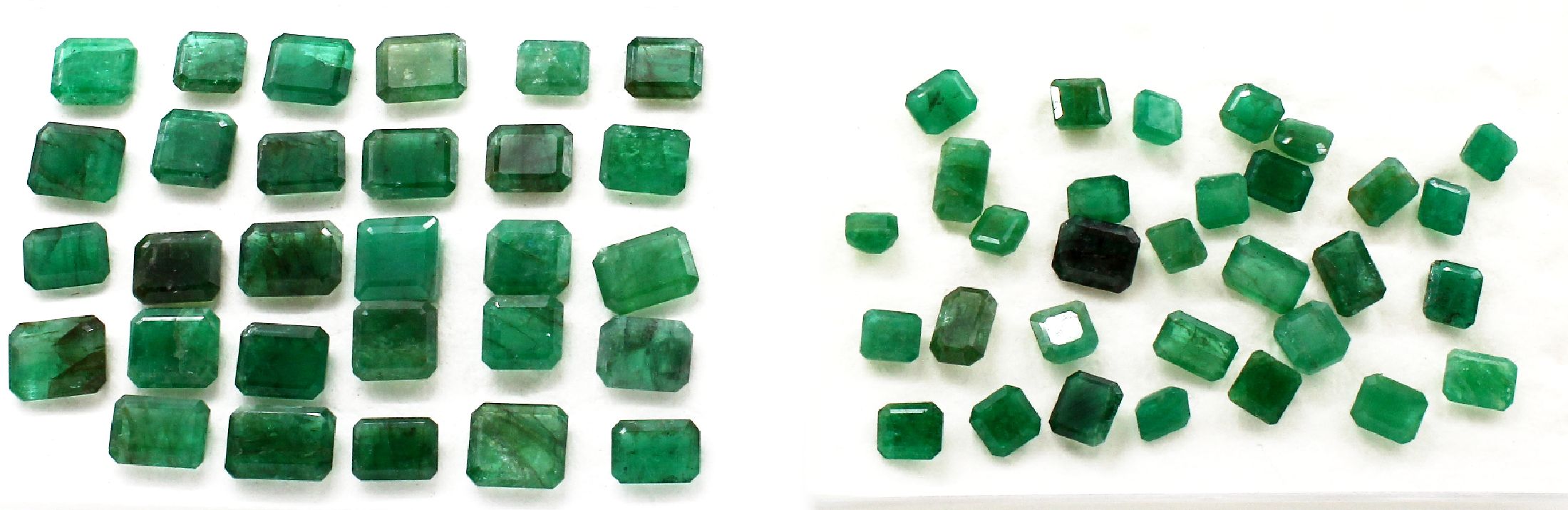 Lot lose Smaragde zus. ca. 92 ct , versch. Größen und Qualitäten