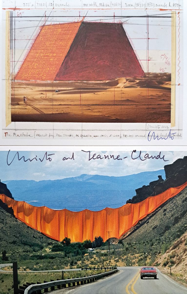 Detail a: Christo, Konvolut aus 3 Offsets aus verschiedenen Projekten, jeweils handsign., Christo und teilweise zusätzlich seiner Frau Jeanne-Claude, Over The ...