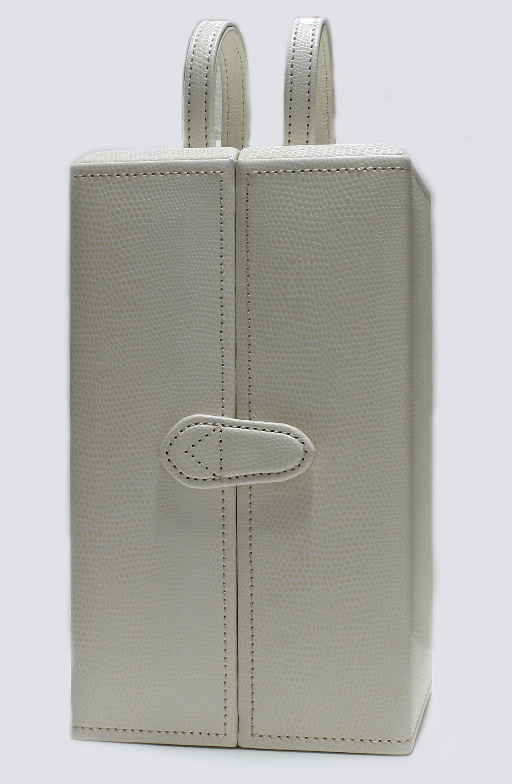 Image 26711547 - Schmuckturm aus beigefarb. Feinsynthetik in Krokooptik, hellgraues Innenfutter, ...