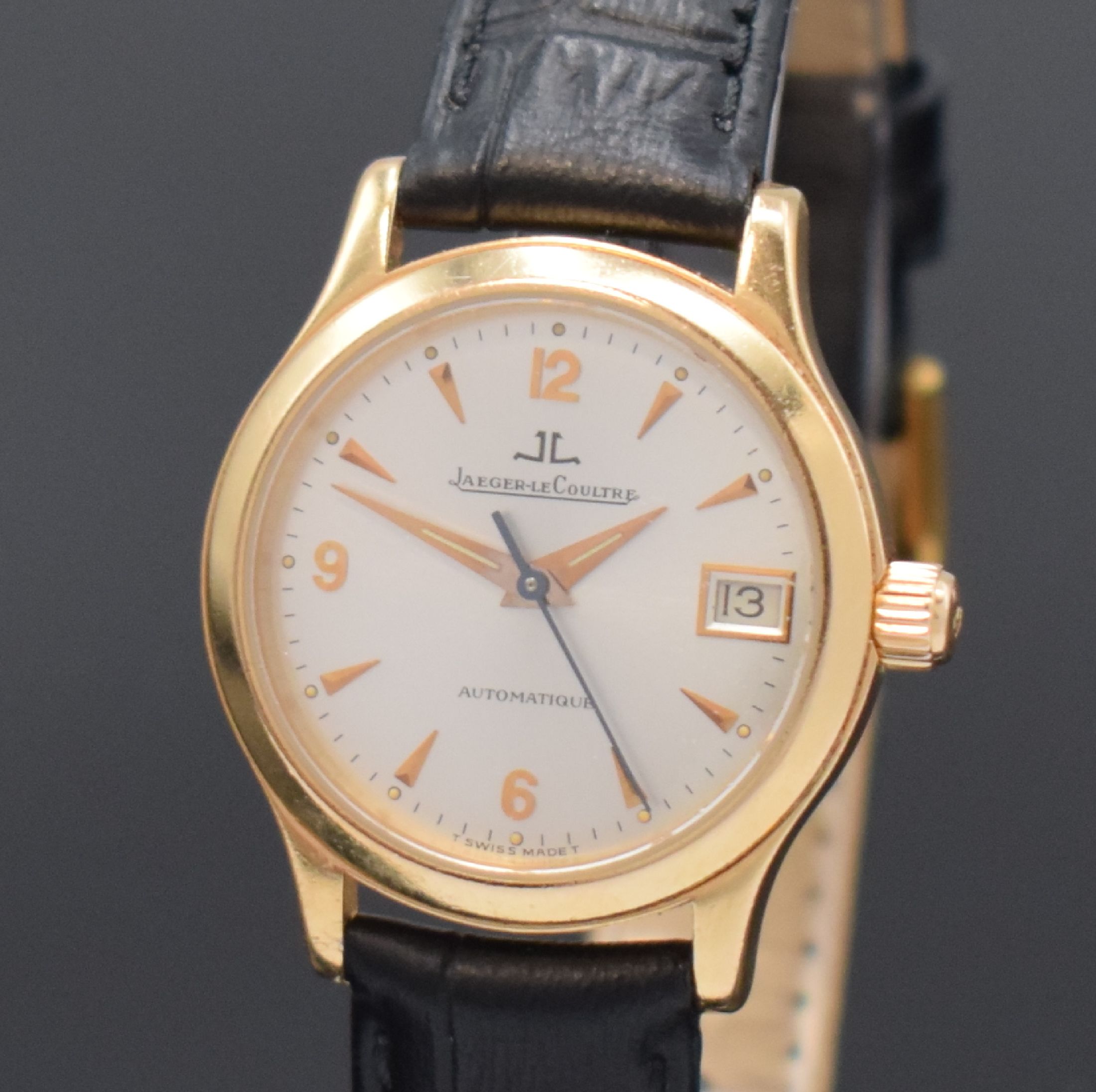 Detail a: Jaeger-LeCoultre Master Control Damenarmbanduhr in RG 750/000 Referenz 143.2.60, Schweiz um 1995, Automatik, Boden 4-fach verschr., silb. Zifferbl. ...