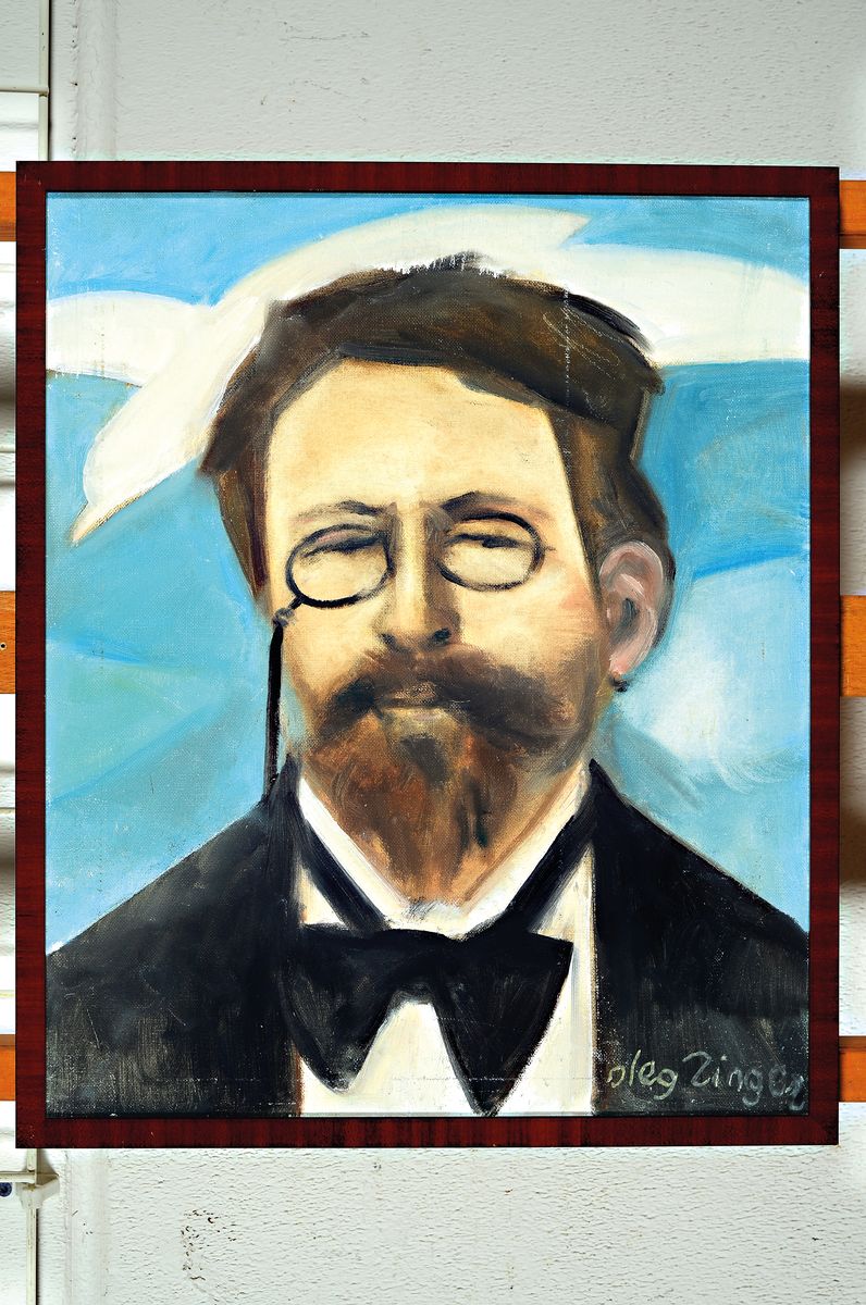 Oleg Zinger, 1910 Moskau-1998 Nimes, Porträt des Anton Tschechow, Öl/Lwd, rechts unten signiert, ca. 46x38cm, R.