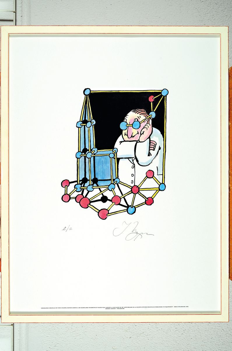 Tomi Ungerer, 1931-2019, 2 Farbserigraphien:Le foot contre le shoot, von 1990, auf Bütten, nicht num., Auflage 100 Exempl., rechts unten ...
