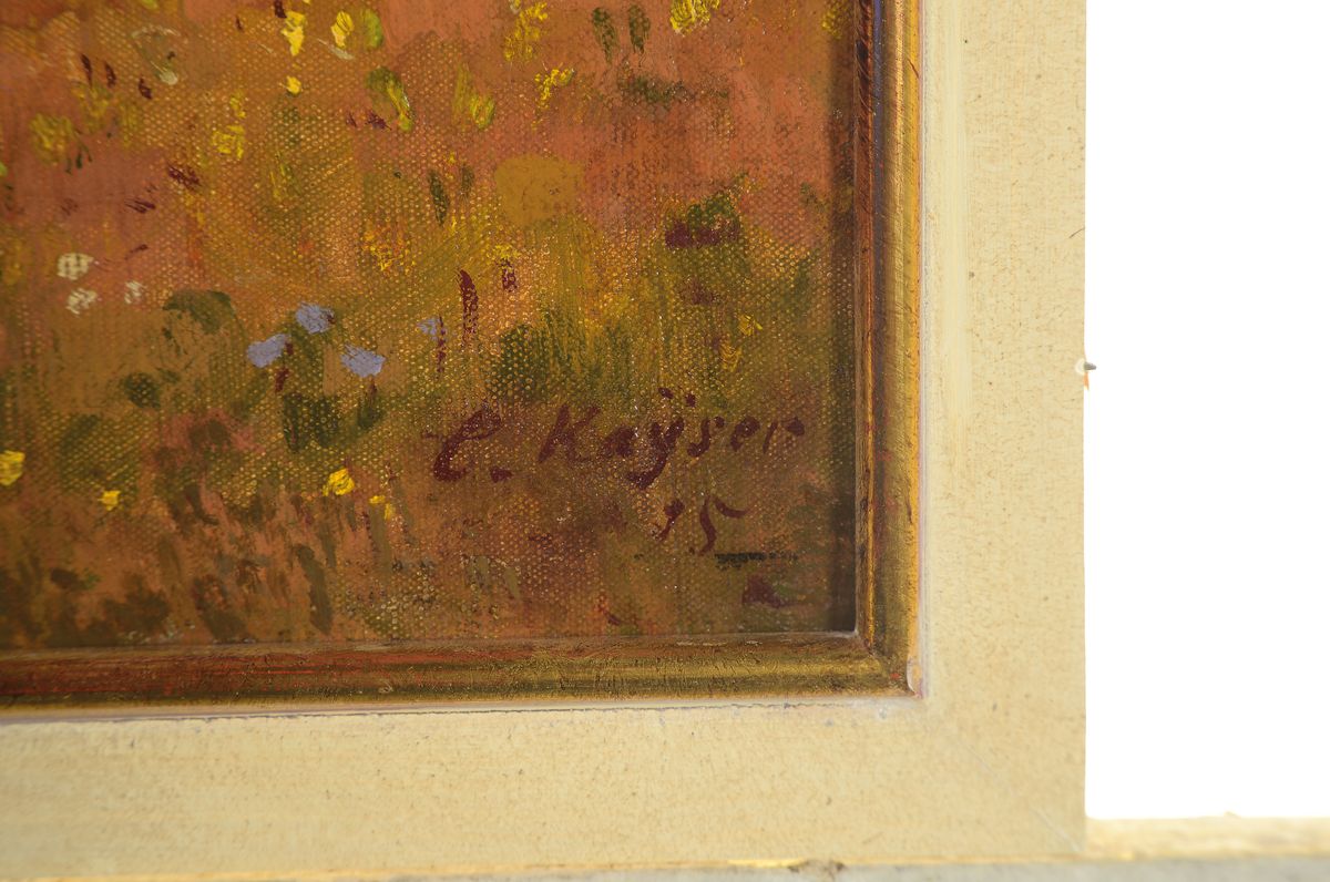 Detail a: Conrad Kayser, 1880-1954, Blick auf Bruyere, so rückseitig betitelt, Öl/Malkarton, rechts unten signiert und dat. 15, ca. 36x50cm, R. ca. 40x54cm